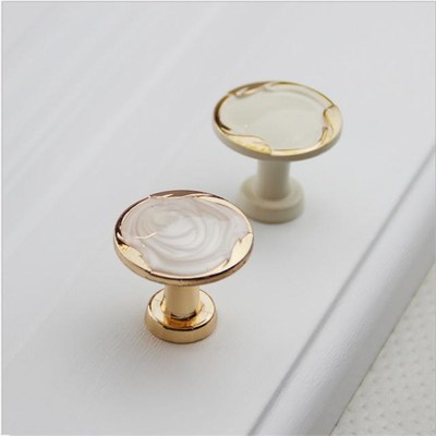 1PCS European Pull knobs Ivory White Drawer Handle wardrobe