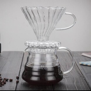 Glass Pour Over Coffee Pot With Stainless Steel Filter Funne