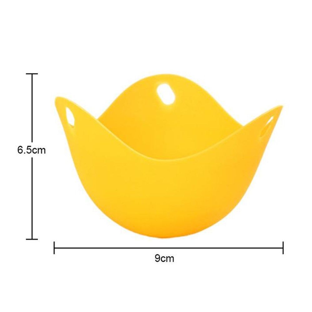 4Pcs Egg Poacher Silicone Egg Cookers Bakeware Steam Egg Mol - 实物图