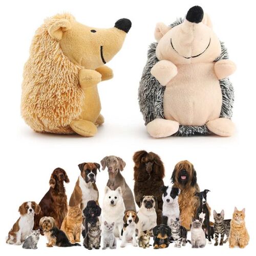 Cute Cartoon Hedgehog Shape Dog Chew Molar Toy Gnawing Sound