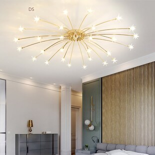 Modern Art LED Dandelion Chandeliers Star Metal Gold Plating