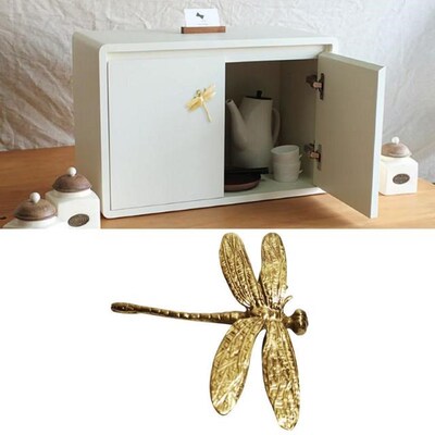 1pc Copper Dragonfly Shape Drawer Cabinet Handle Door Cupboa