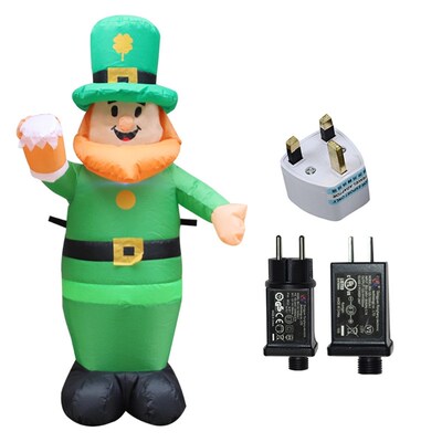 1m Inflatable Patrick's Day Leprechaun Model Luminous LED Li