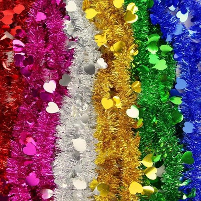 Glitter Tinsel Garland Colorful Christmas Tree Bar Decor