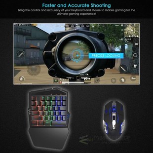 Bluetooth Mobile Gaming Keyboard and Mouse Converter Built i