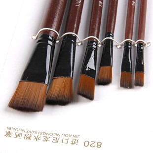 6Pcs Nylon Acrylic Oil Paint Gouache Brushes For Artist Supp