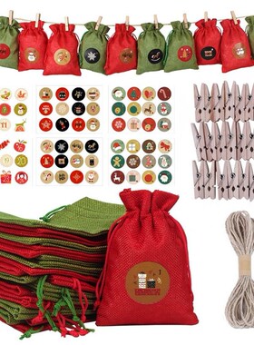 24PCS 10*14CM ChriStMAS Advent CAlendAr SACk Gift BAGS  Chri