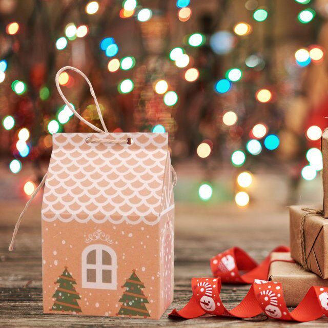 10pcs christmas house shape candy bags christmas gift box co
