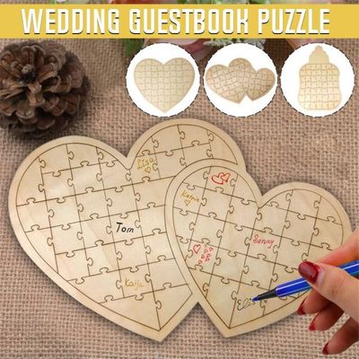 New Guest Book Puzzle Personalized Heart Milk Bottle Shape W