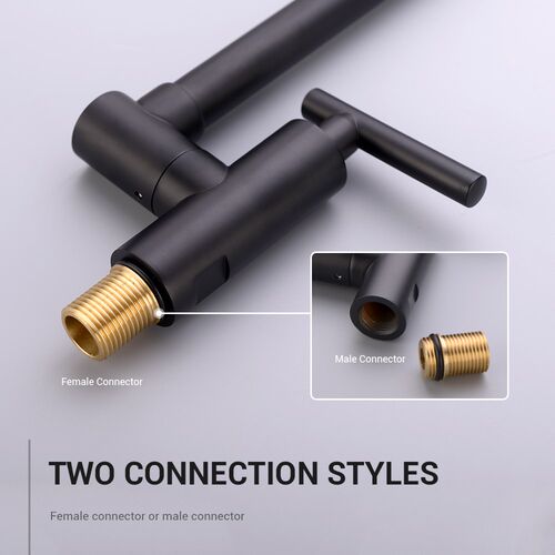 Brass Pot Filler Tap Wall Mounted Kitchen Sink Faucet Black