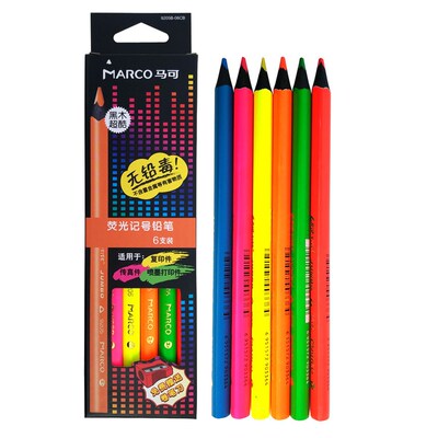 *Marco Raffine 6pcs Black Wood Colored Pencils lapis de colo