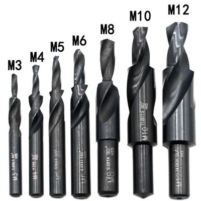 M3-12 90/180 Degree HSS-6542 Nitride Twist Step Drill Bit Tw