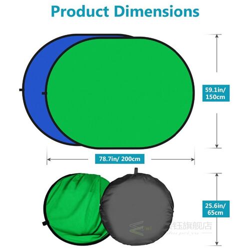 Photography Reflector Portable Backdrop Chromakey Green Scre