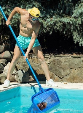 Swimming Pool Skimmer Net Heavy Duty Leaf Rake Cleaning Tool