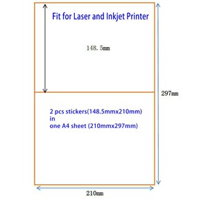 200 Half Sheet 210mm X 148.5mm A5 er Shipping Label Laser a