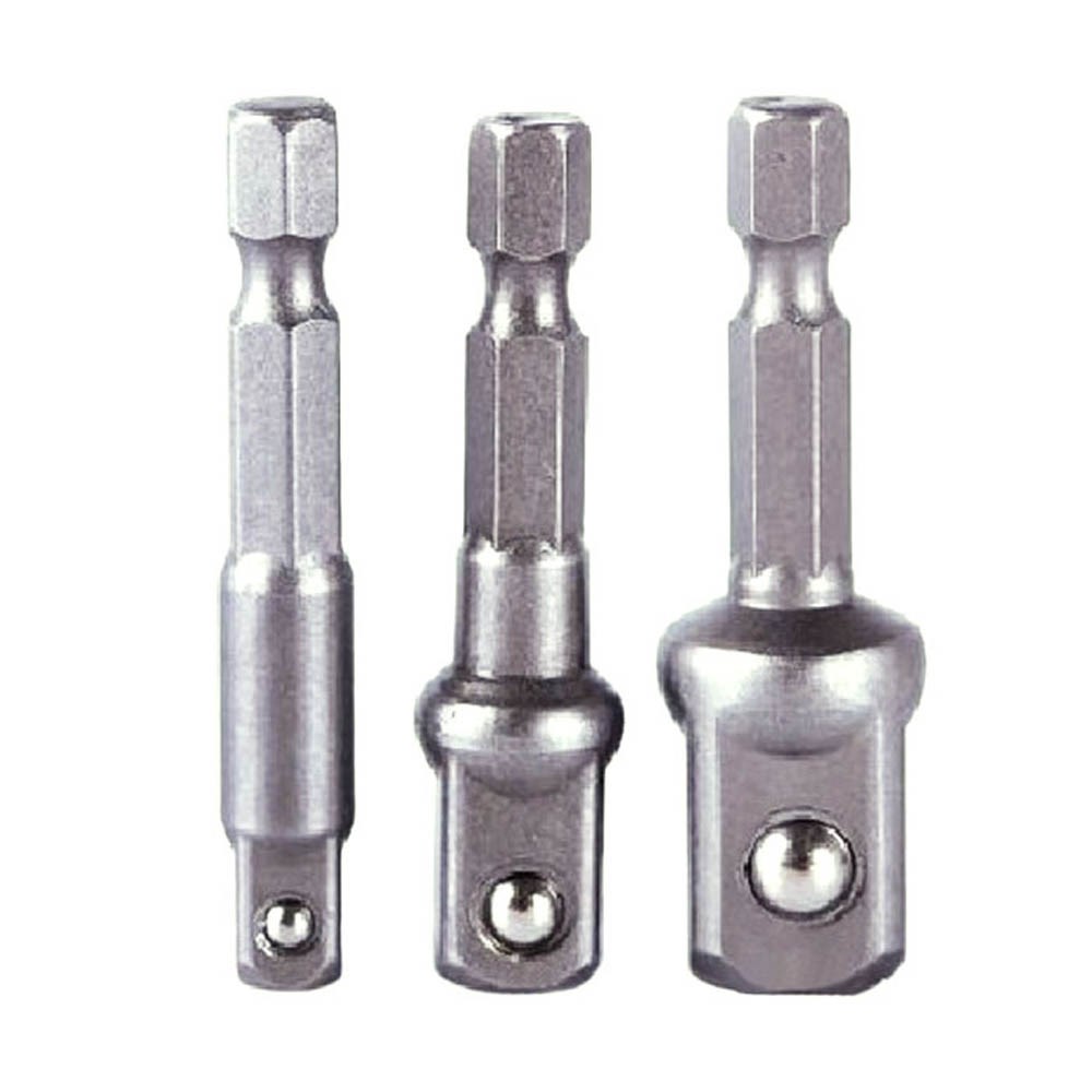 drill adapter 1/4 3/8 1/2 Steel Drill Socket Adapter Set Hex