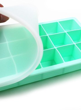 15 Grid Food Grade Silicone Ice Tray Home With Lid DIY Homem