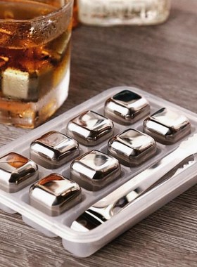 Wine Whiskey Stones Chiller Ice cube Stone 304 Stainless Ste
