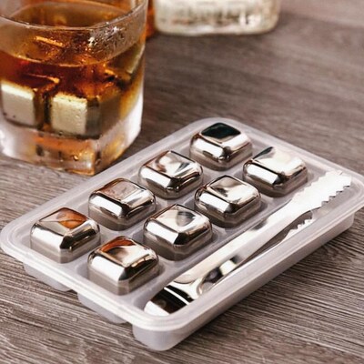 Wine Whiskey Stones Chiller Ice cube Stone 304 Stainless Ste