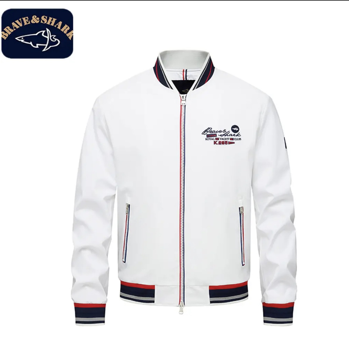 勇士鲨鱼男士春秋冬季新款棒球服高奢简约男士立领夹克外套0827