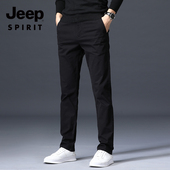 纯棉休闲裤 裤 秋冬季 修身 吉普男士 子潮流百搭商务西装 新款 直筒长裤