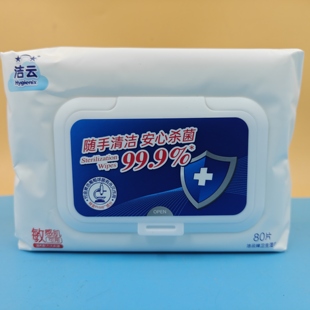 家用清洁卫生湿巾 温和不刺激湿巾80抽 洁云湿厕纸 纯水手口湿巾