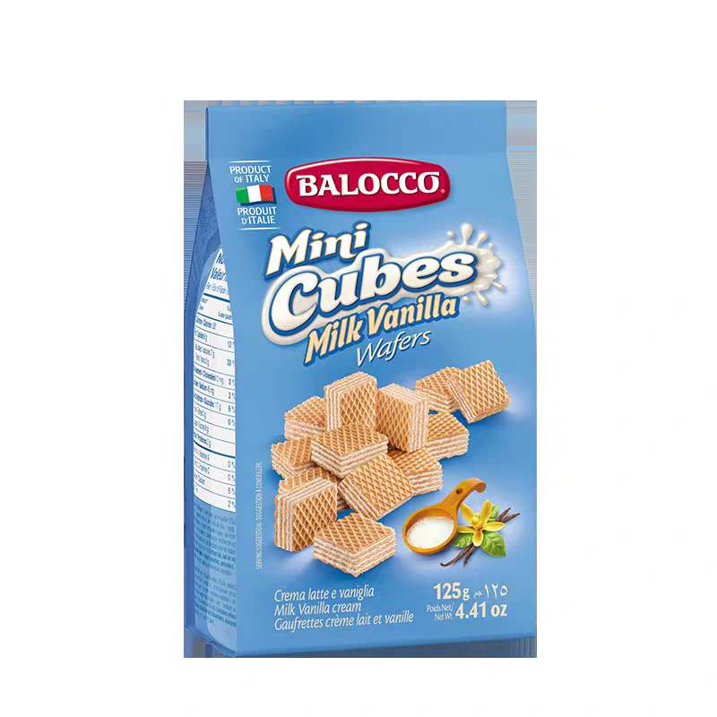 临期特价 意大利进口百乐可奶油威化饼干125克经典口味休闲零食