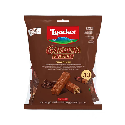 loacker意大利进口莱家加迪纳巧克力手指棒饼干威化饼干小零食品