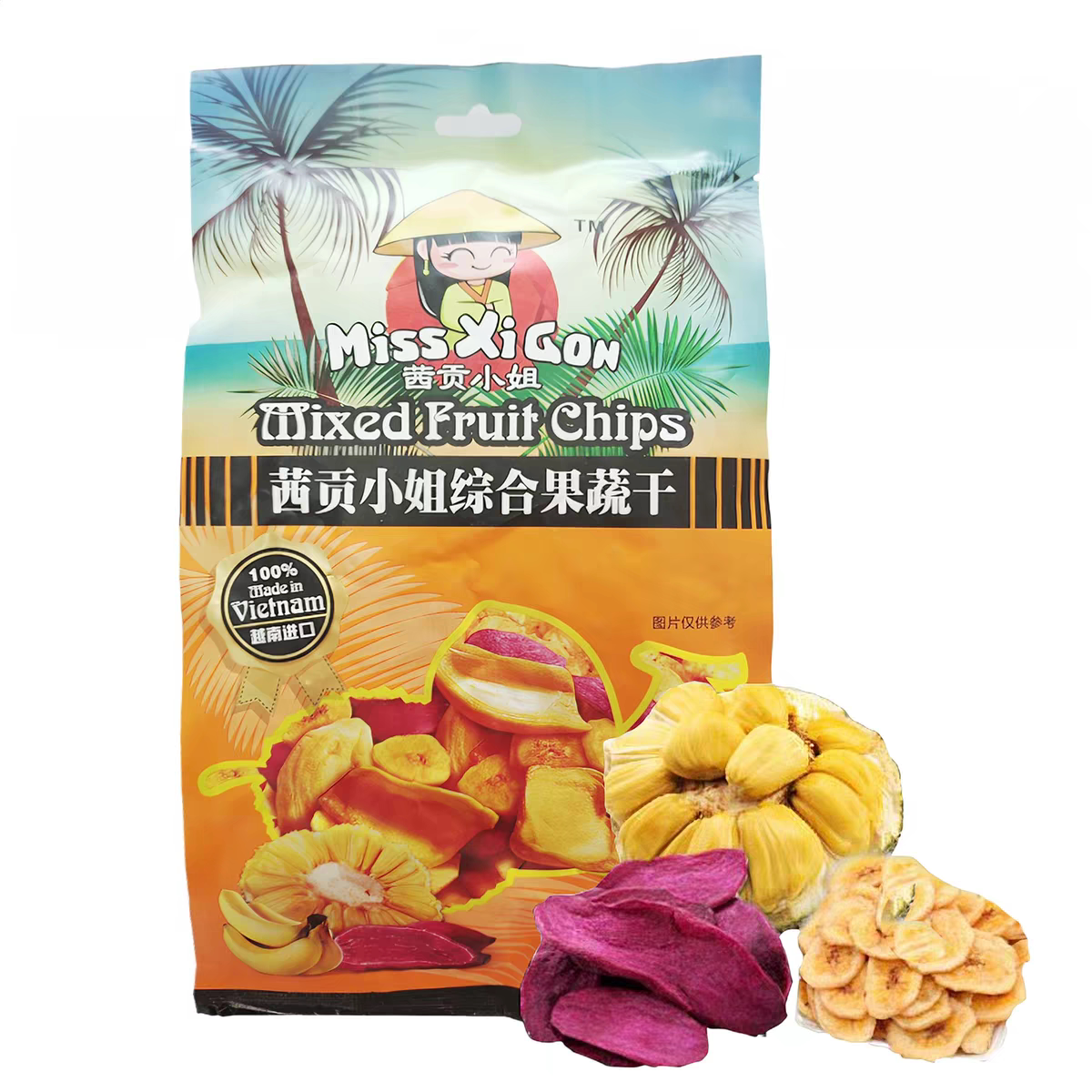 越南进口西贡小姐综合蔬果干100g菠萝蜜芭蕉紫薯混合装果蔬干零食