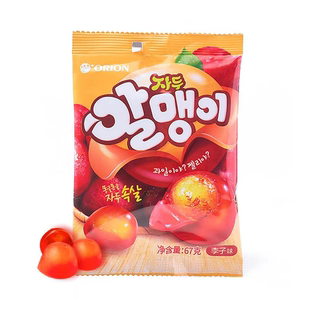 临期特价 韩国进口好丽友剥皮果汁软糖李子味67g凝胶糖果