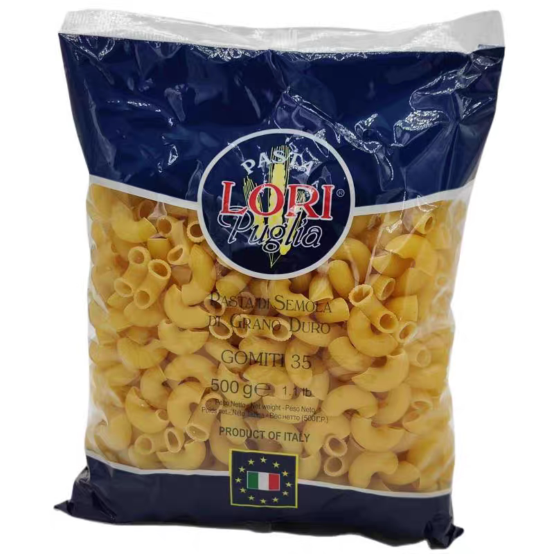 临期特价进口意面 LORI露澳牌35号弯通形意大利面袋装 弯管形意粉