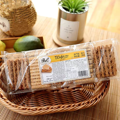 荷兰进口比恩琪华夫饼巧克力焦糖味夹心拉丝曲奇饼干网红零食早餐