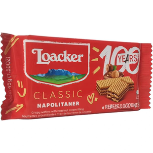 临期特价奥地利进口莱家榛子味威化饼干45g办公室休闲零食小吃