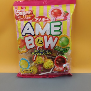 日本进口RIBON理本儿童零食五口味苹果草莓水果味棒棒糖 临期特价