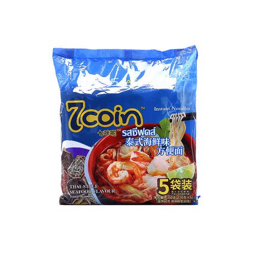临期 泰国7coin七咔呢 泡面方便面5连包泡面冬阴功海鲜泡菜牛肉味