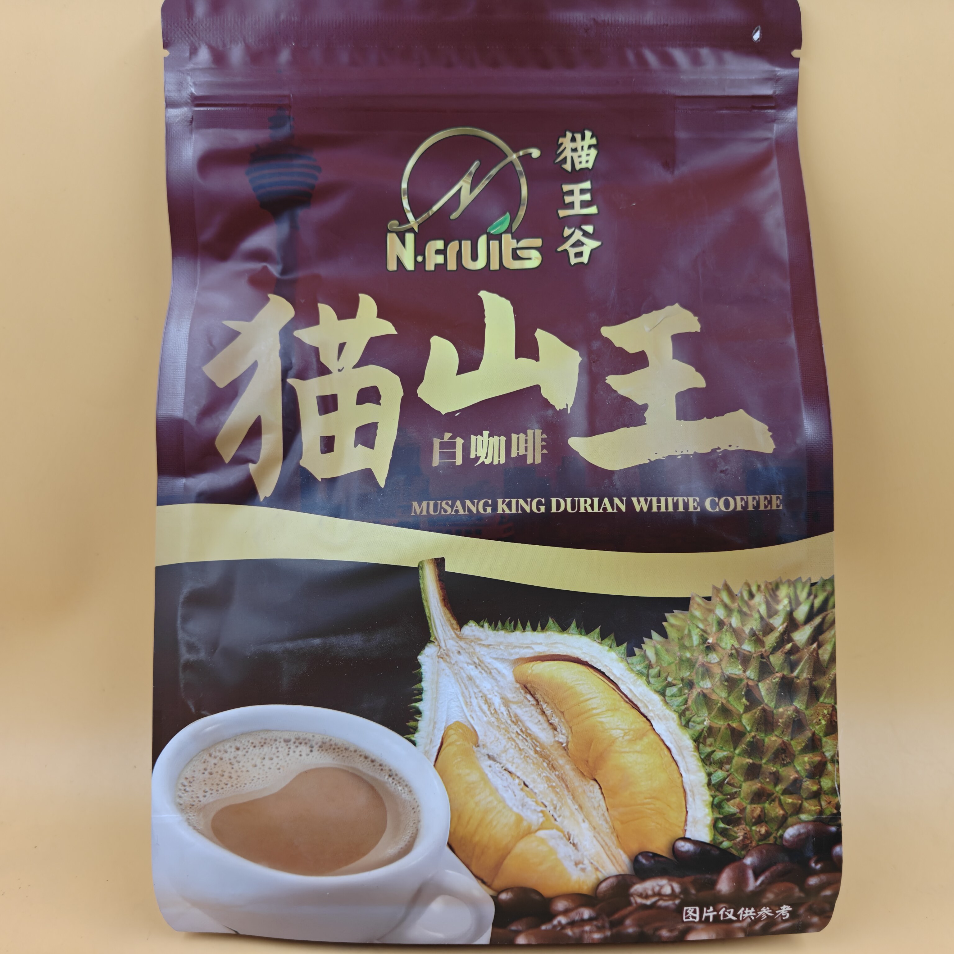 临期特价马来西亚进口猫山王榴莲白咖啡速溶提神主打榴莲风味咖啡