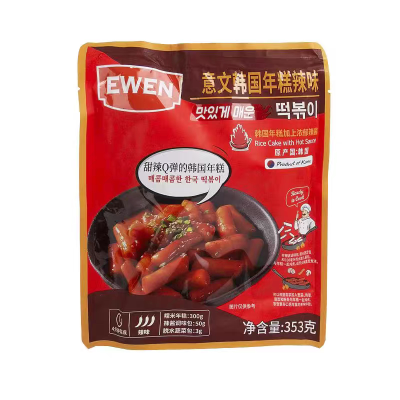 临期特价韩国进口意文年糕原味辣味年糕拉面353g方便速食韩式年糕