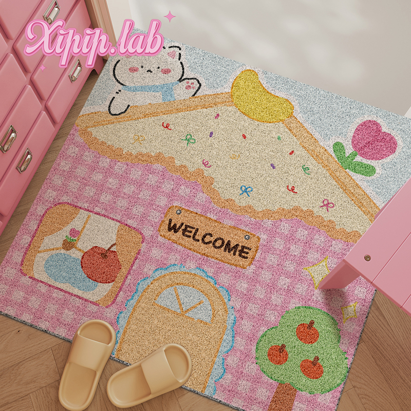 xipiplab可爱少女心家用丝圈地垫出租房装饰脚垫子可裁剪玄关门垫