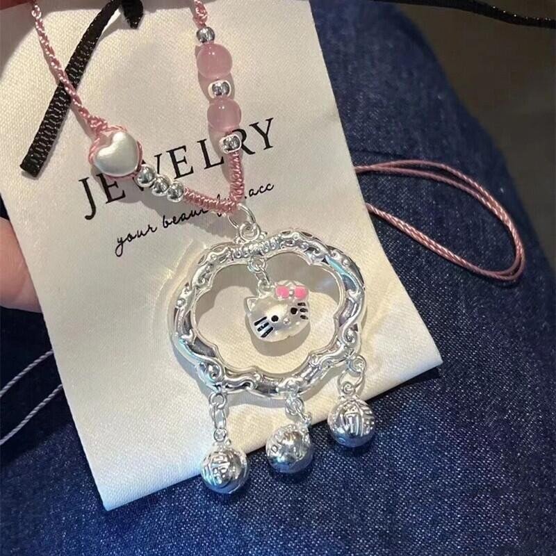 足银平安锁kitty猫项链新