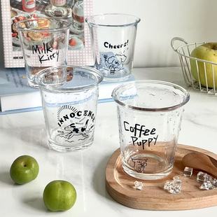 工厂福利限10单 ins风高颜值玻璃杯家用喝水杯子耐高温咖啡杯