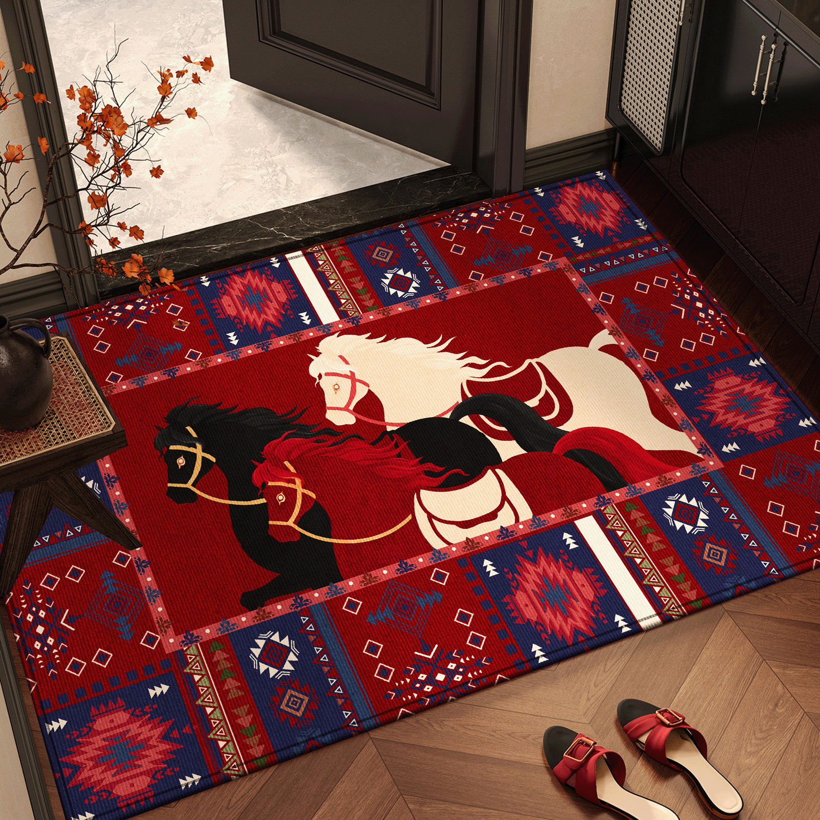 2026新款马年红色入户门地垫喜庆防滑除尘耐磨脚垫玄关大门口地毯,居家布艺,入户地垫,淘宝优惠券,粉丝福利购,淘宝优惠卷
