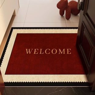红色入户门地垫轻奢高级感门口脚垫进门家用门垫免洗可擦门外地毯