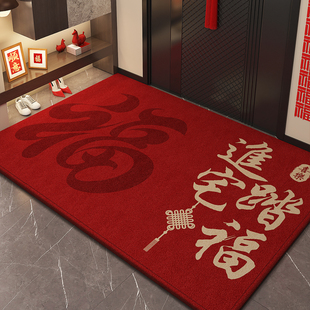 2026新款地垫红色入户脚垫新年门内垫子进门门垫轻奢高端免洗地毯