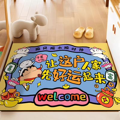 卡通小新硅藻泥入户门地垫进门脚垫门口地毯耐脏免洗门外防滑门垫