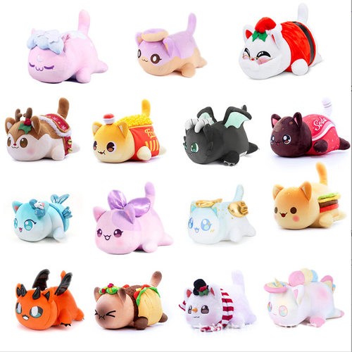 跨境热品现货aphmau meow meows plush三明治薯条甜甜圈猫咪公仔