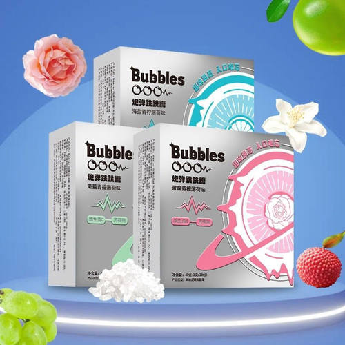 Bubbles炮弹跳跳糖玫瑰荔枝茉莉青提薄荷味约会接吻清新口气糖果