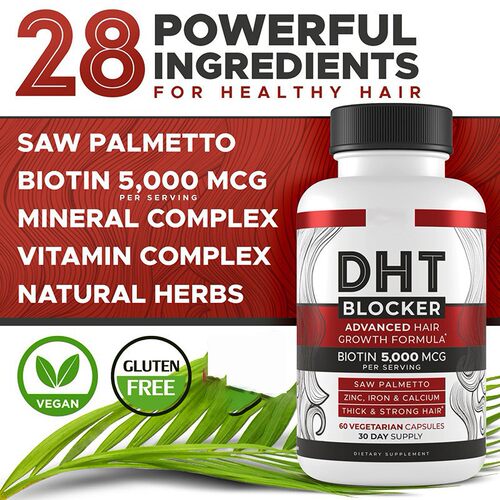 DHT 阻断剂胶囊60粒 blocker capsules生物素 锯棕榈头发 跨境