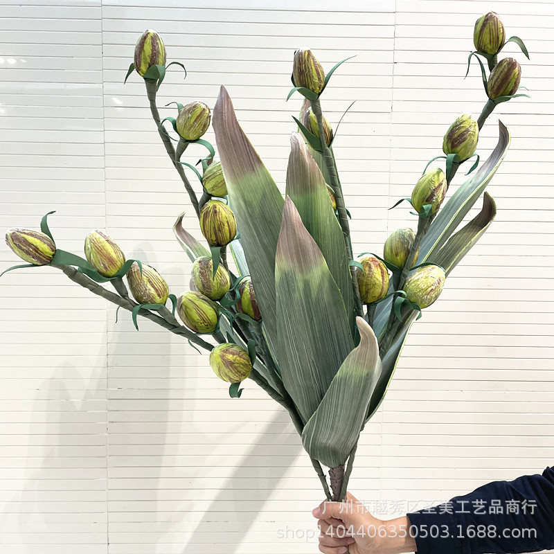 EVA仿真花大叶子欧式家居装饰PE泡沫仿真花摆件落地高档假花