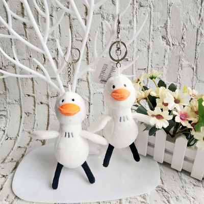 毛绒加油鸭公仔挂件 可爱卡通冲天鸭钥匙扣包包挂饰情侣礼物玩偶