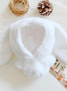 现货白色大耳兔子连体衣20厘米套装20cm娃衣明星棉花娃娃公仔换装